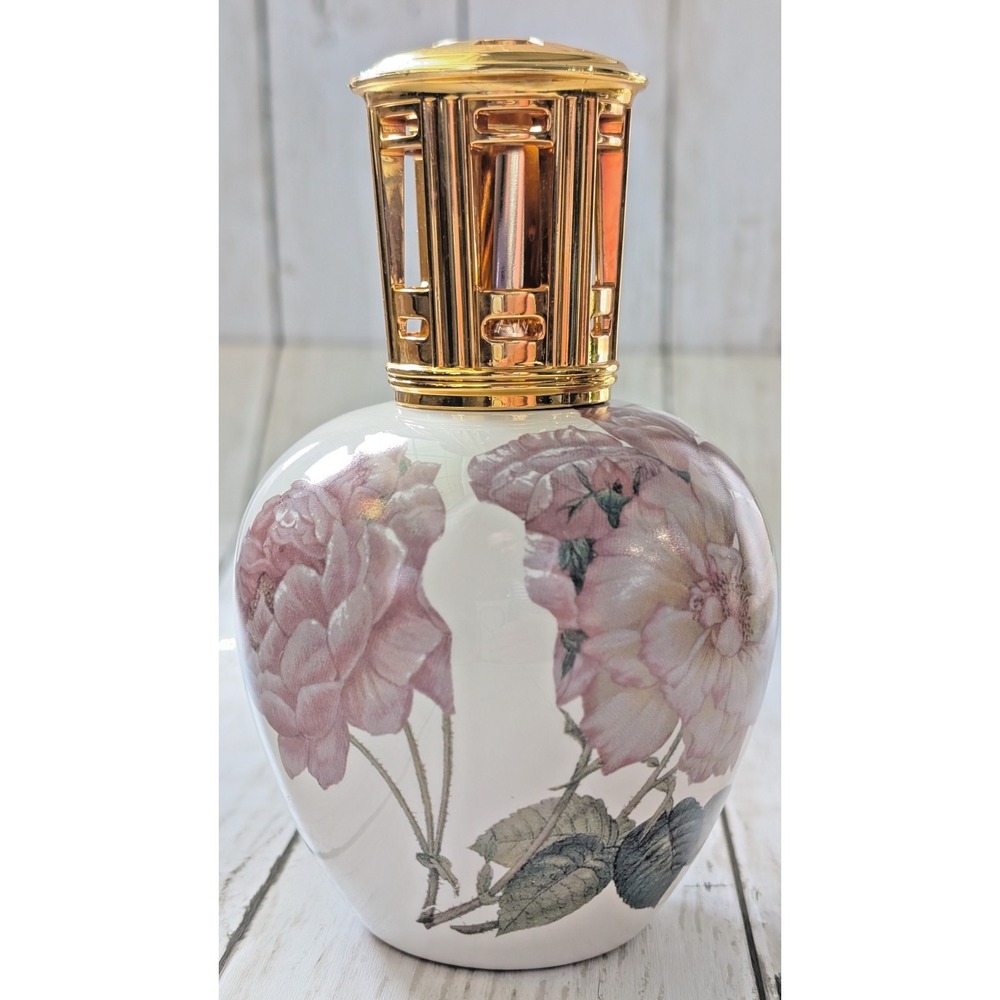 Lampe Berger Fragrance Lamp Vintage Porcelain White Pink Peonies France